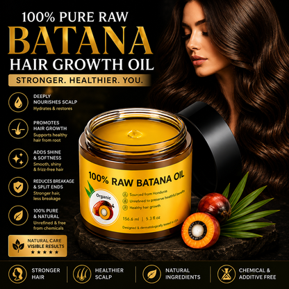 100% Pure Raw Batana Hair Growth Oil | Deep Hair Repair & Healthy Scalp Care